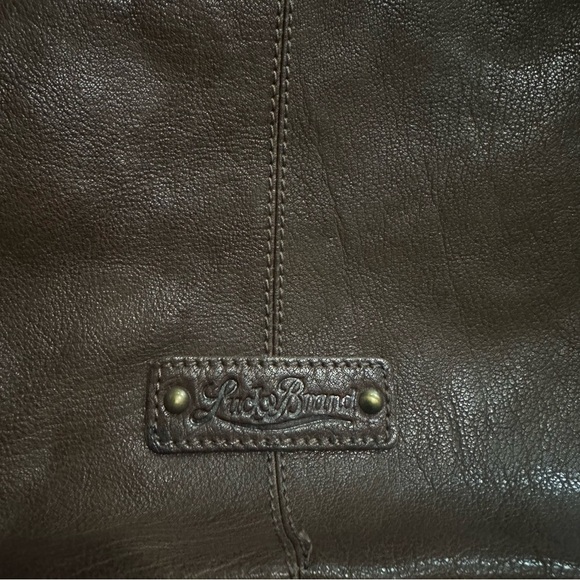 Brown Patchwork Leather Tote Bag - Picture 9 of 13